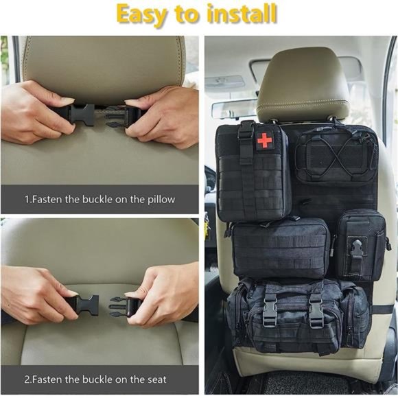 5 Pack Tactical Truck Organizer Back Seat Storage Car Seat Storage Bag Molle - Picture 7 of 7